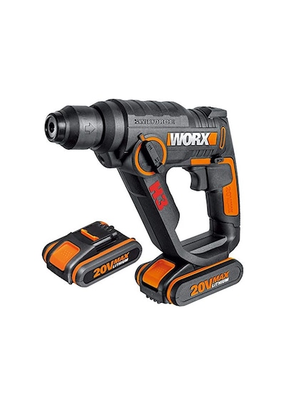 Tr Wx390.1 20volt 2.0ah. Li-ion 1.2j Profesyonel Sds-plus Pnömatik Çift Akülü Şarjlı Matkap + 8 Adet Uç + Mandren