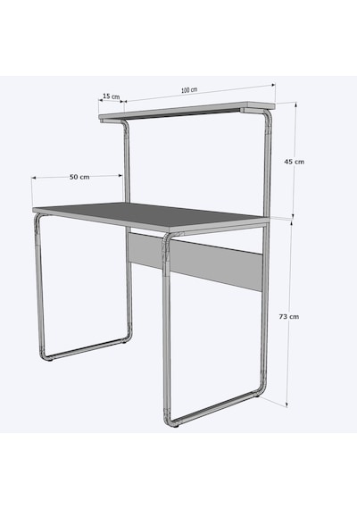 Dehalimited G Masa 100X50 Metal Iskeletli Parlak Bambu Yüzey Ders Çalışma Ve Bambu - Beyaz