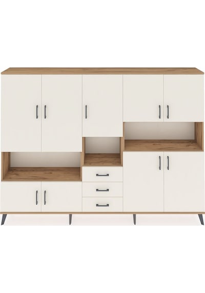 Arges Dolap 13 Raflı 3 Çekmeceli 9 Kapaklı 220x30x163 Çam-aytaşı Çam-aytaşı