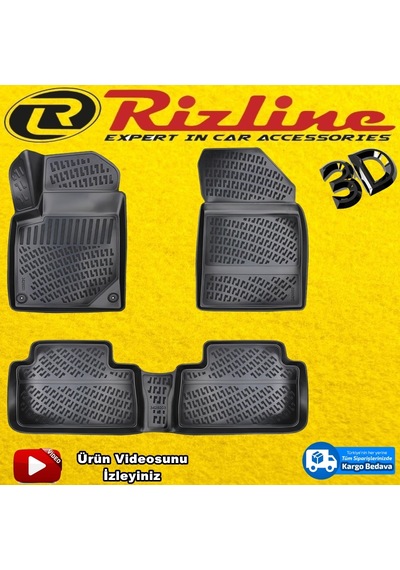 Citroen C5 3D Paspas Havuzlu Siyah 2001 - 2007 Arası Rizline N11.21789