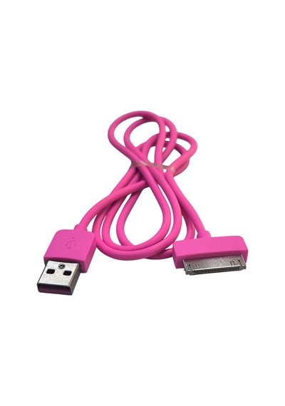 Ipad - İpod - İphone 4 Uyumlu Usb Şarj Ve Data Kablosu Pembe 1m