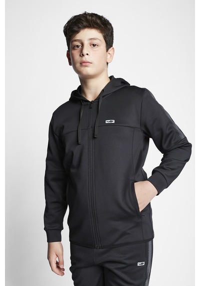 Lescon Siyah Çocuk Fermuarlı Kapüşonlu Sweatshirt 23b-3109