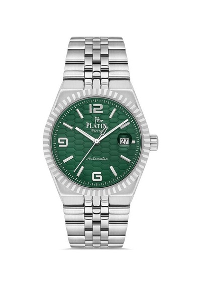 Platin Pierre Sa- Pl-1302ga - A10 Takvimli Çelik Kordonlu Erkek Kol Saati Gümüş