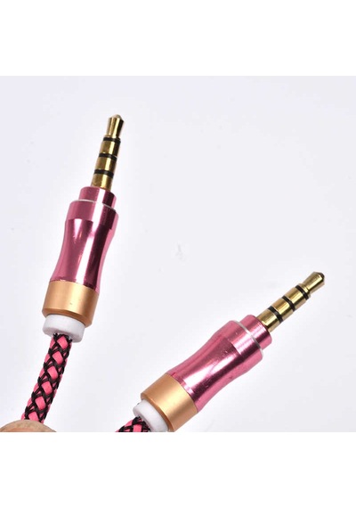 Lexroo 1.5 Metre Aux Audio Kablo - Pembe