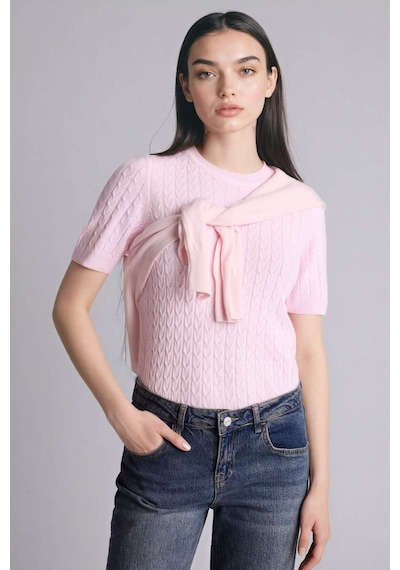 Defacto Regular Fit Kısa Kollu Kazak D3306AX26SP Pembe