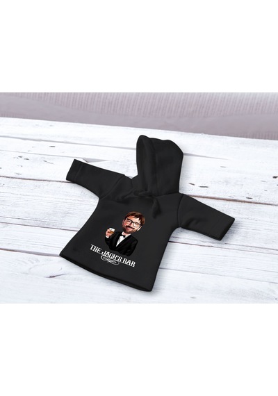 Bk Gift Kişiye Özel Karikatürlü Mini Siyah İçki Şişesi Tişörtü , Ev Bar Dekoru, Viski, Şarap, Votka, Rakı Şişesi Tişörtü, Ev Barı-2