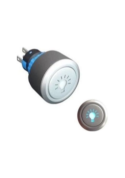 22mm Yaylı Ampul Logolu 2no/2nc 8p Led Voltajı 10v 24v Ve 220v Kırmızı