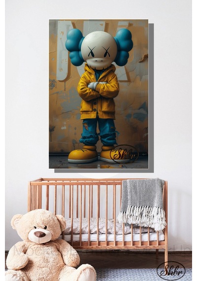 Tekli, Dikey, Kanvas, Dekoratif, Duvar, Tablosu , Çocuk Oyun Odası, Çizgi Karakter, İllüstrasyon,