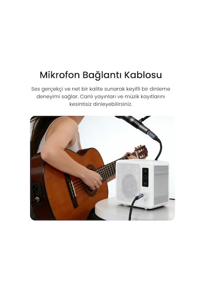 Veggieg 6.35mm To Xlr Dişi Mikrofon Kablosu Hi-fi Ses Kalitesi Ofc Bakır Enstrüman Ses Kablosu 2 Metre