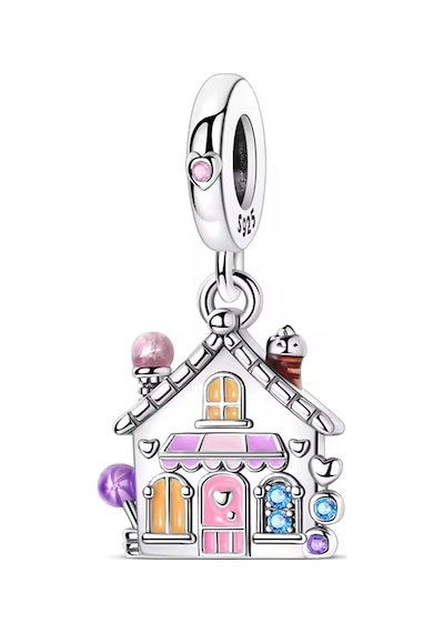 Tatlı Şeker Evim Sallantılı Charm Gümüş