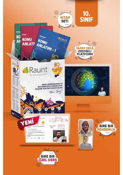 10. Sınıf Mentörüm Paketi 30 Canlı Özel Ders + Birebir Sınav Koçluğu Yapay Zeka Destekli Dijital Platform ve 9 Parça Basılı Kitap Seti