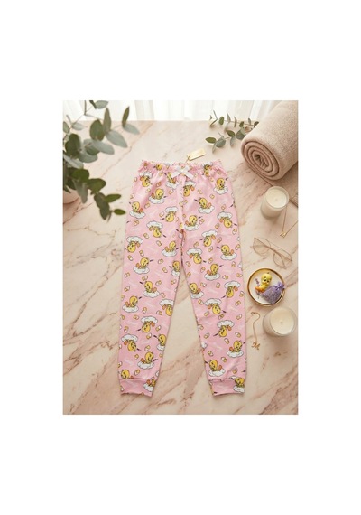Uğur Bebe Kız Çocuk %100 Pamuk Sarı Renk Tweety Desenli Mevsimlik Pijama Takımı Sarı Sarı