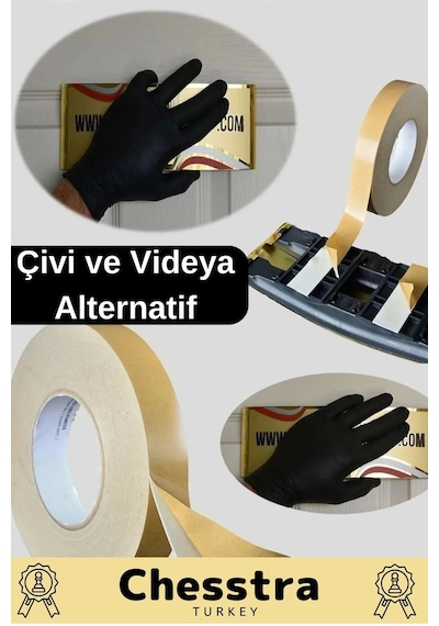 Uzun Ömürlü Süngerli Ultra Yapışkan İç Dış Mekan Çok Amaçlı Çift Taraflı 18mmx2m Köpük Bant 1 Adet
