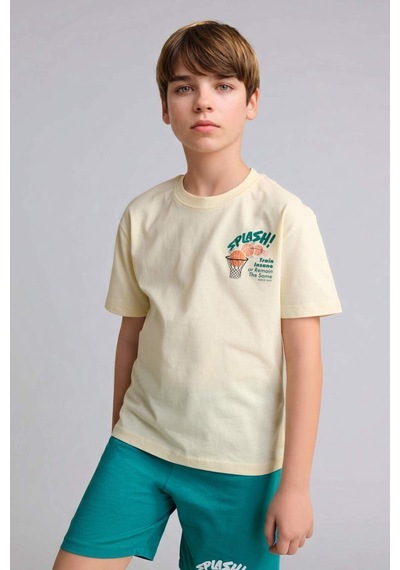 Defacto Baskılı Tişört Şort Pijama Takımı Erkek Çocuk H8195a826hsyl240 Sarı-yl240
