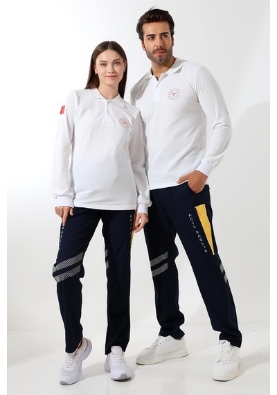 112 Acil Sağlık Yakalı Tshirt Uzun Kol Baskılı - Beyaz-12765 Beyaz
