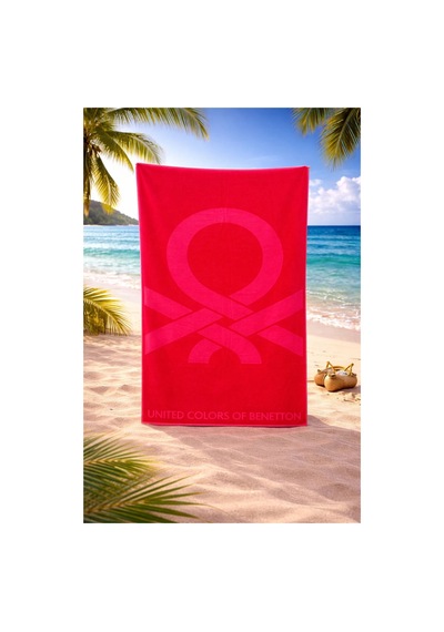 Outlet Plaj Havlusu Koyu Pembe 180x100cm Çok Renkli