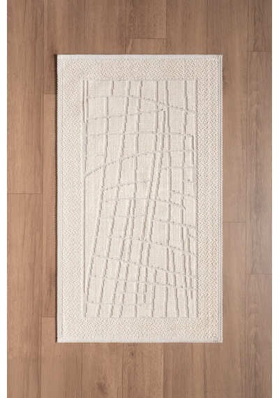 Sakura Sk016a Doğal Pamuk 2'li Banyo Paspas Seti 60x100 60x50cm Kaymaz Taban Makinada Yıkanabilir Kemik