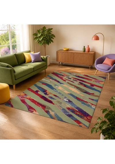 Kartela Halı Aira Halı Kaymaz Taban Makinede Yıkanabilir Halı Adaçayı Yeşili - 80 X 120 Cm