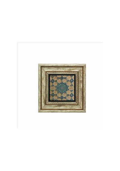 Geometrik Rumi Desen Baskılı Taş Tablo 20x20