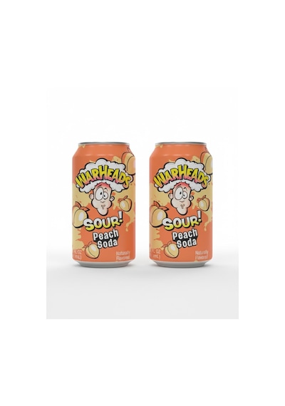 Warheads Sour Peach Soda - Ekşi Şeftali Aromalı Gazlı İçecek 330ml 2 Adet