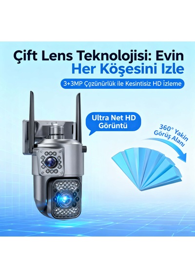 Ev İçi Ve Dışı Kullanım İçin Wifi Güvenlik Kamerası 4mp 360 Derece Tam Kapsama