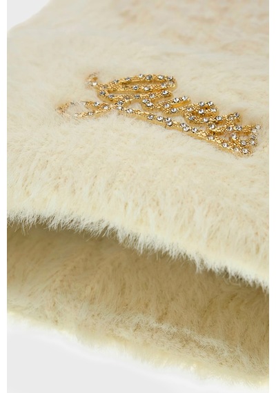 Guess Knitted Logolu Örme Bere Aw5633pol01 Kadın Bere Aw5633 Pol01 Off Ekru