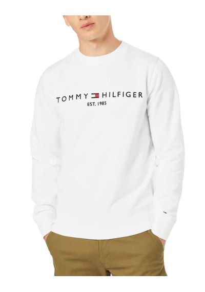 Tommy Hilfiger Sıfır Yaka Sweatshirt Beyaz