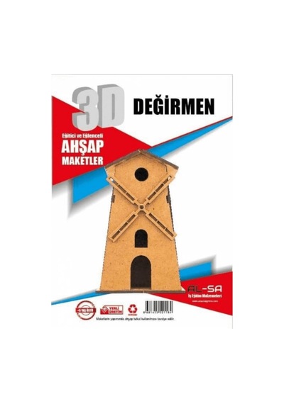 Alsa 3d Ahşap Yap Boya Değirmen, 44567812373
