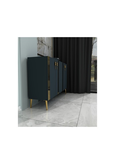 Pars 120 Cm Konsol, Tv Ünitesi, Çok Amaçlı Dolap -antrasit-altın Antrasit-altın Pars 120 Cm Konsol, Tv Ünitesi, Çok Amaçlı Dolap -antrasit-altın Antrasit-altın