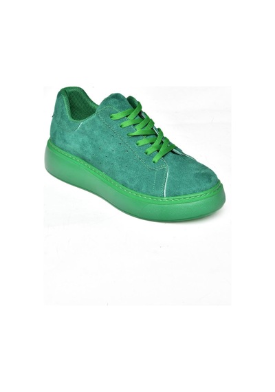 Fox Shoes P602045002 Yeşil Süet Kadın Spor Ayakkabı Sneakers Yeşil-süet