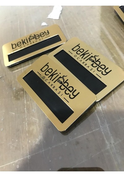 Metal Yaka Kartı Kişiye Özel Baskılı Mıknatıslı 10 Adet A Kalite