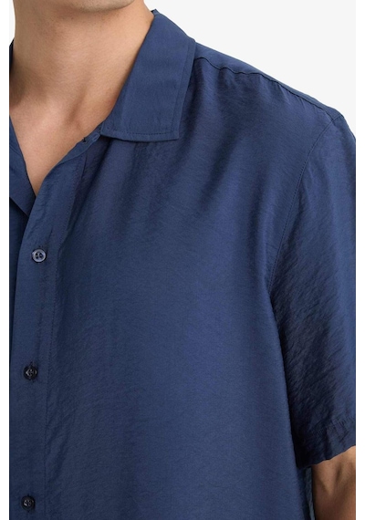 Defacto Relax Fit Polo Yaka Aerobin Kısa Kollu Gömlek E1736ax25smnv135 Lacivert