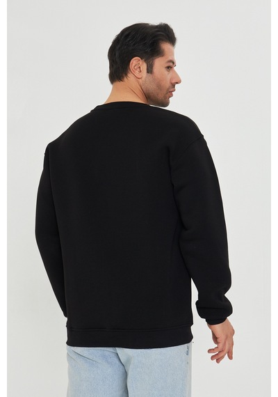 Pxm Dtf Digital Baskılı 3 Iplik Şardonlu Oversize Düz Desen Sweatshirt Siyah Siyah Pxm Dtf Digital Baskılı 3 Iplik Şardonlu Oversize Düz Desen Sweatshirt Siyah Siyah