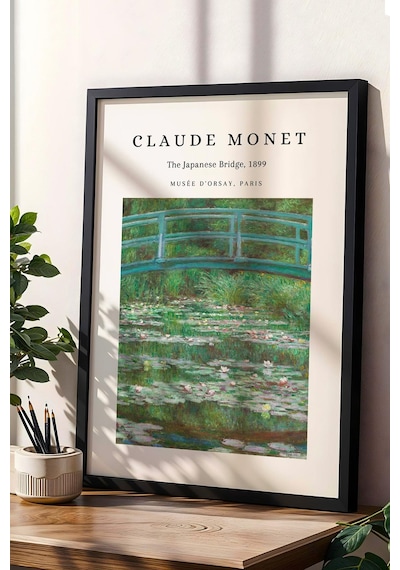 Claude Monet The Japanese Bridge Çerçeveli Tablo Japon Köprüsü - Eklektik Tarz Duvar Dekoru