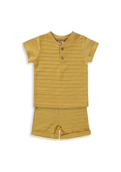 Civil Baby Jakarlı 6-18 Ay Takım - Hardal Koyu Hardal