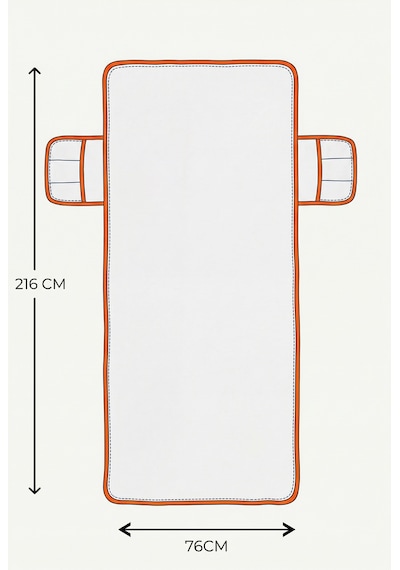 Alia Şezlong Havlusu %100 Pamuk 76x216- Beyaz