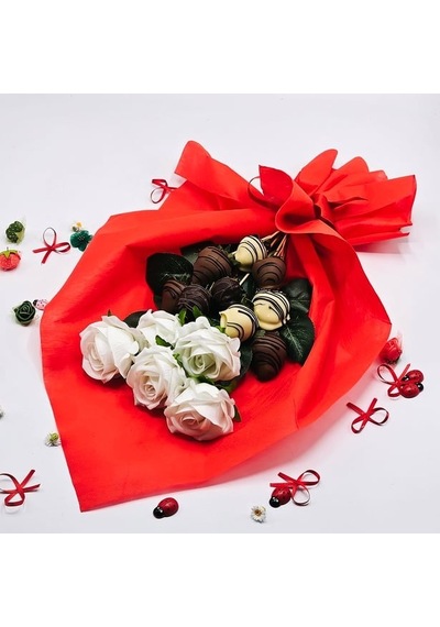 Nin Chocolate Sevgiliye Beyaz Çiçek Çikolata Demeti