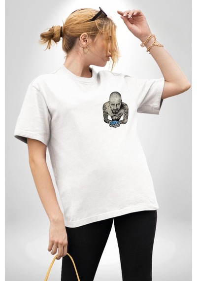 Breaking Bad Beyaz Oversize Unisex Ön Ve Sırt Baskılı Tişört Beyaz