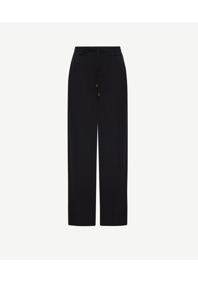 Yargıcı Beli Bağlama Detaylı Pantolon 25ykpn3070x 001 Siyah