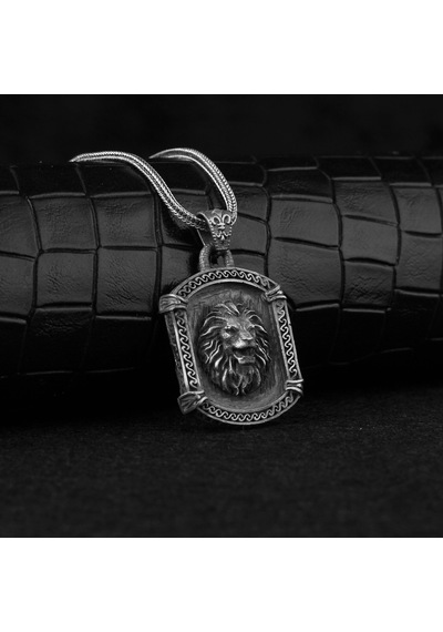 Aslan Motifli 925 Ayar Gümüş Kolye