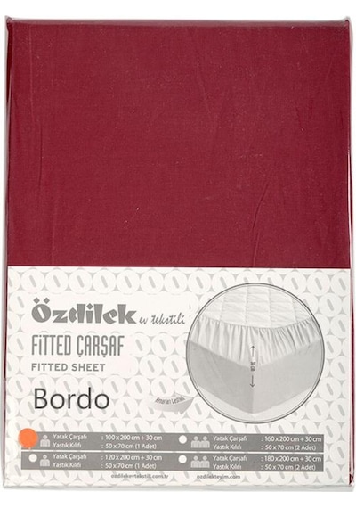 Özdilek 100X200 Fitted Kumaş Lastikli Yatak Çarşafı Yastık Kılıfl