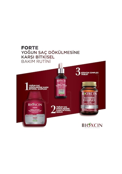 Bioxcin Forte Şampuan 300 Ml Yoğun Saç Dökülmesine Karşı Bitkisel Formül Sülfatsız Parabensiz
