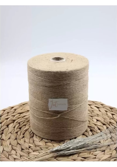 Jütburada Bej Jüt İplik 500 Gr 500 Metre Hasır İp Kırnap İp Doğal İp Çuval İp