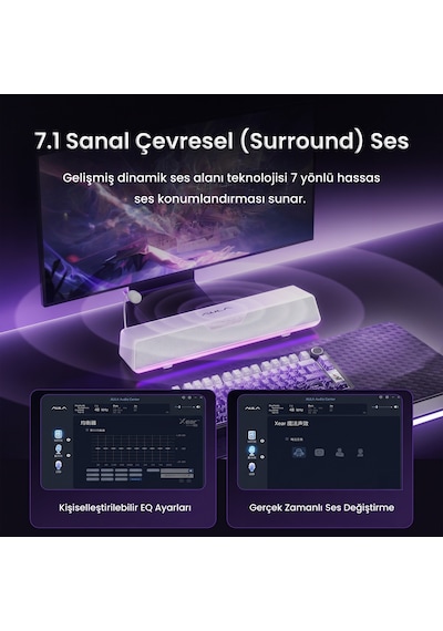 Aula Gs6 Pro 10w Rgb Bluetooth Usb Kablolu Soundbar Hoparlör Player Özellikli Speaker Siyah