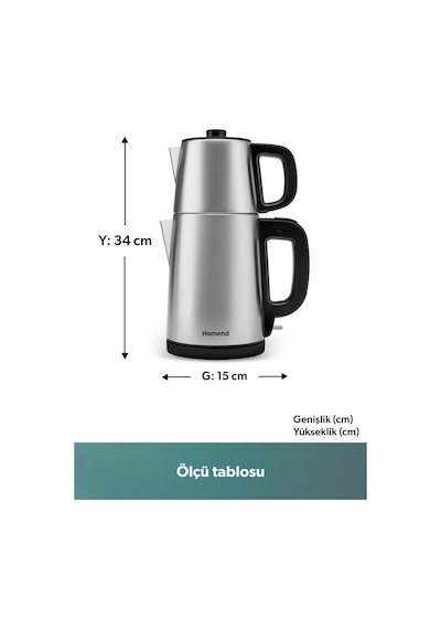 Homend Royaltea 1728H Su Isıtıcı & Çay Makinesi