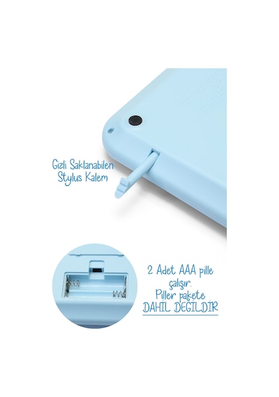 Lcd Ekran Yazı Tahtalı Hesap Makinesi 12 Haneli Tabletli Hesap Makinesi Pastel Mavi