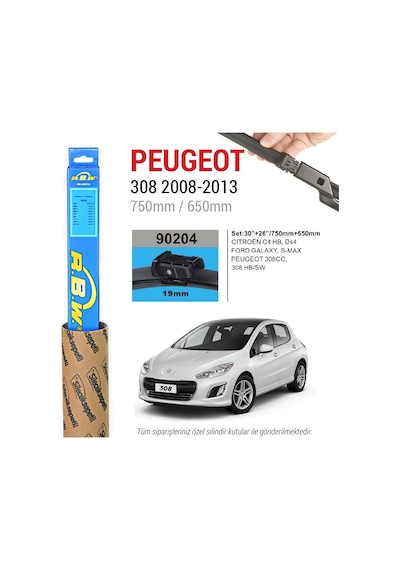 Peugeot 308 Rbw Muz Silecek Takımı 2008-2013