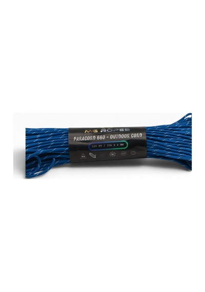 Mg Ropes Bileklik Ve Outdoor Polyester Paracord İp 4 Mm 660 Lb 30 Metre Parlament Mavi Beyaz 10 Çekirdek