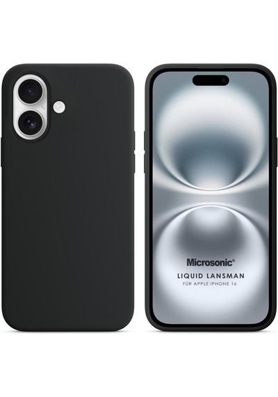 Microsonic Apple iPhone Uyumlu 17 Kılıf Liquid Lansman Silikon Siyah -