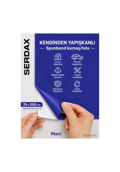 Extra Yapışkanlı Spunbond Kumaş/tela Kaplama Gece Mavisi 70cm X 300 Cm Gece Mavisi